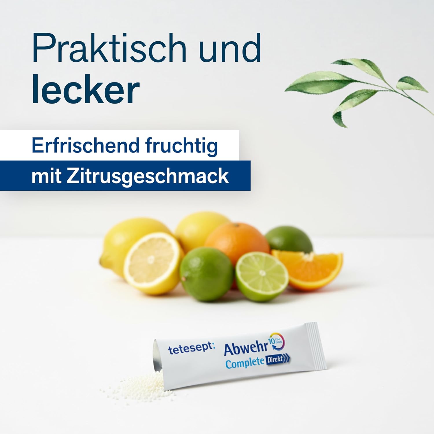 Detalle 2 de tetesept Abwehr Complete Direkt Sticks – 10fach Formel mit Vitamin C + D3 + Zink, vegetarisch & laktosefrei
