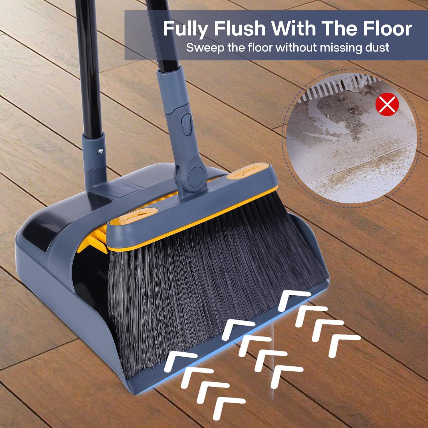 Detalle 2 de JEHONN Dustpan and Brush Set Long Handled 138cm