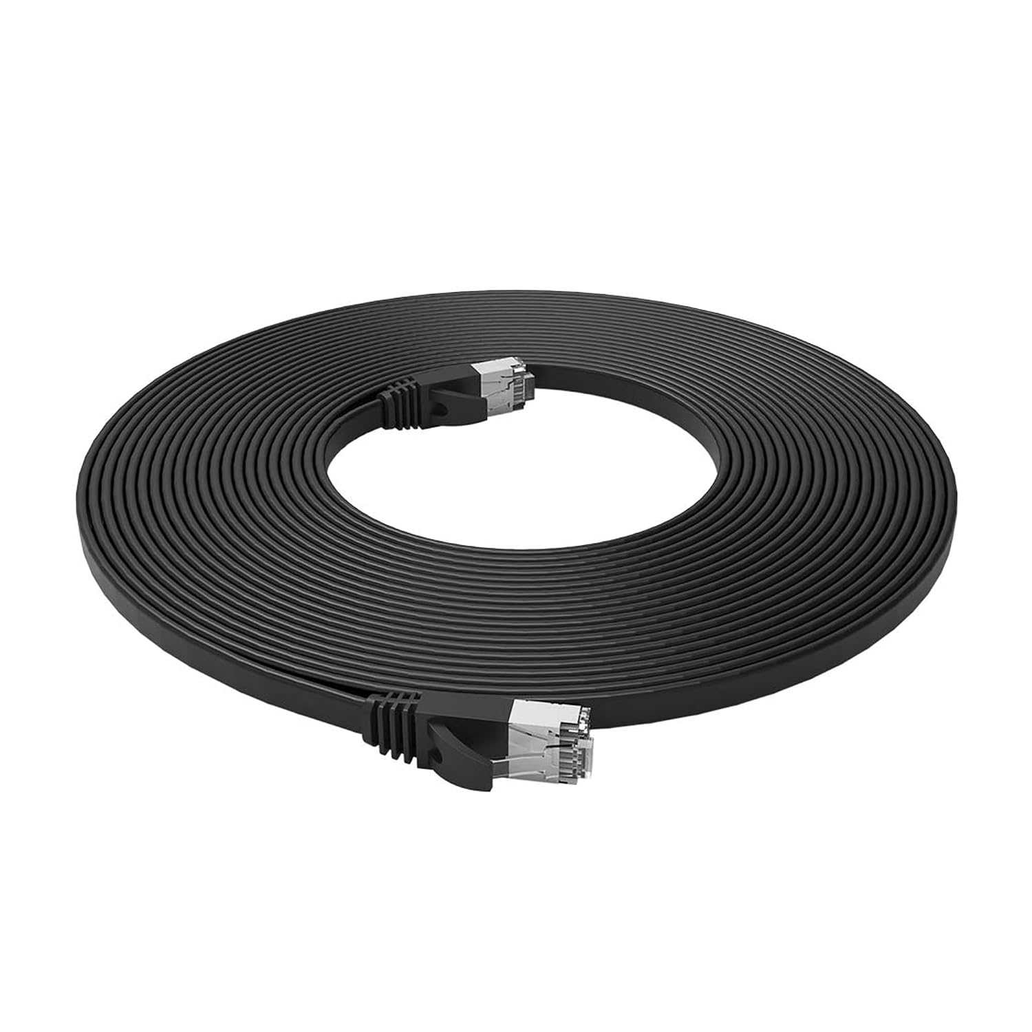 Detalle de PNI U7200B platt CAT7-nätverkskabel, 20 m, S/STP, koppar, 10 Gbps