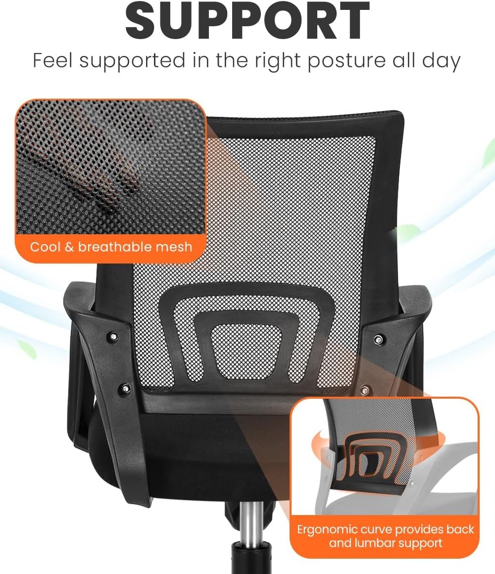 Detalle de NEO CHAIR CPS Mid-Back Mesh Office Chair with Lumbar Support and Adjustable Height