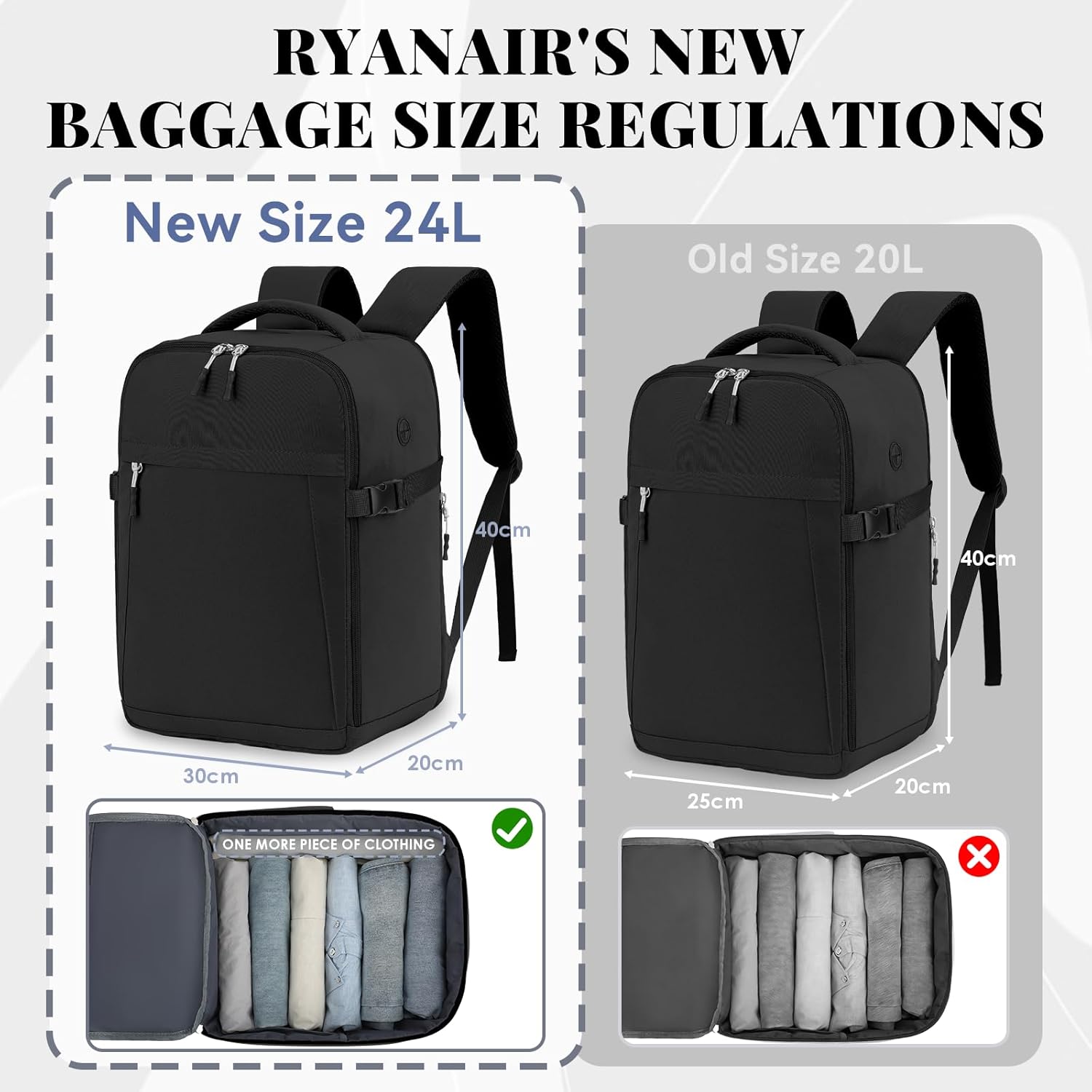 Thumbnail 2 de Hayayu 24L Cabin Backpack 40x30x20