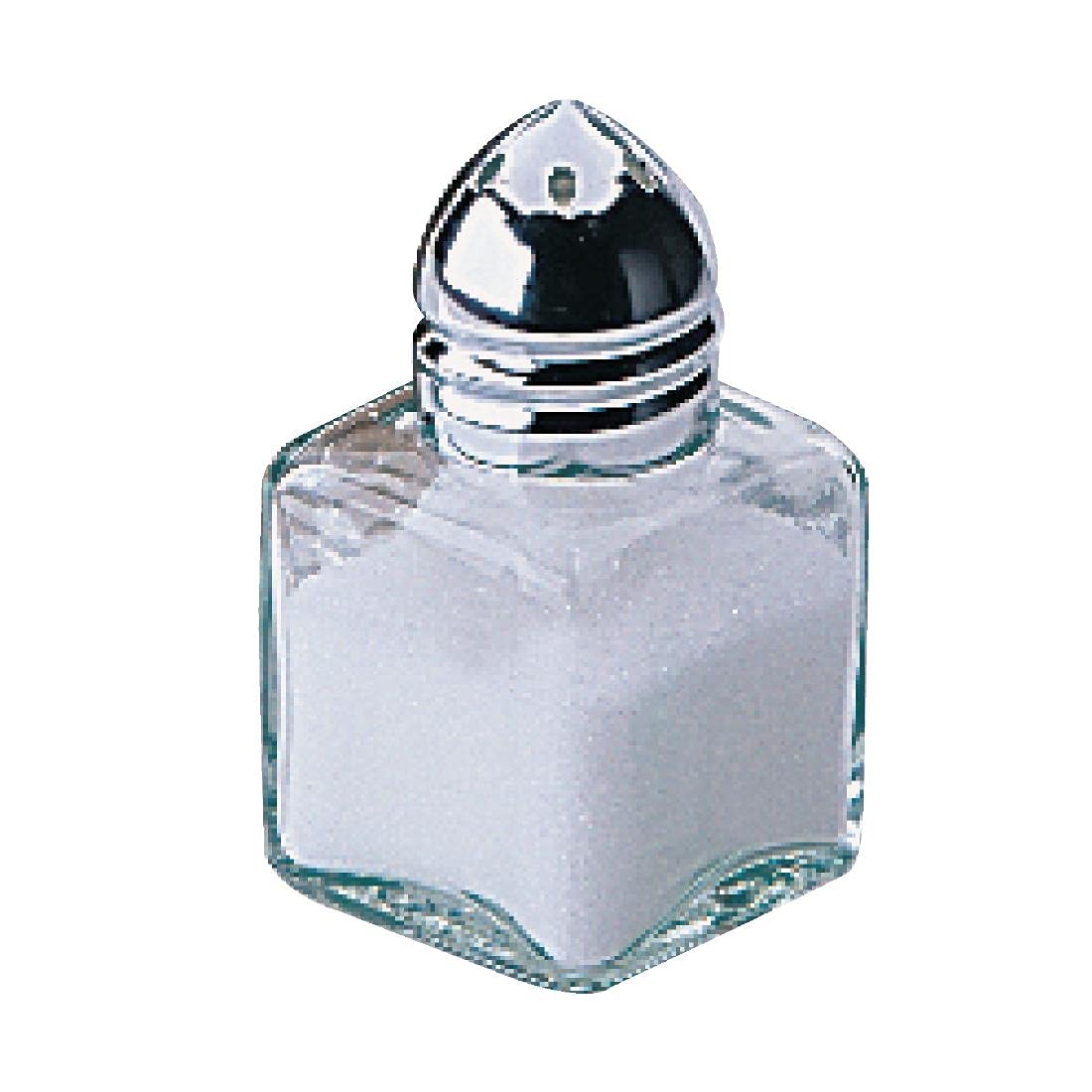 Room Service Salt and Pepper Shaker 50x30mm, Glass Cruet Pot – 12pc Pack