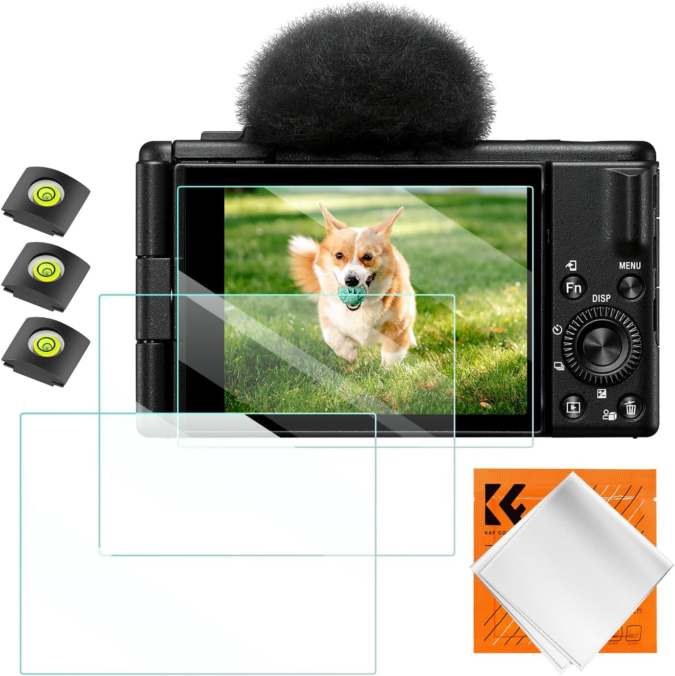 Thumbnail 6 de K&F CONCEPT Screen Protector for Sony A7M5 / A7R5 (3-pack) tempered glass, 0.3mm, bubble-free with hot shoe cover