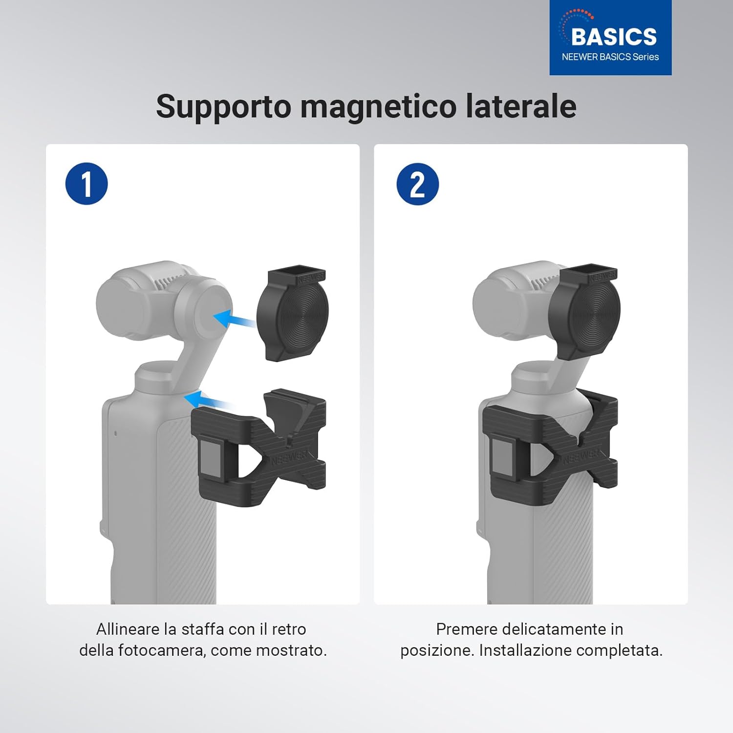 Thumbnail 1 de NEEWER BASICS Luce ausiliaria magnetica M21 per DJI Osmo Pocket 3 Creator Combo (1,3W, ricaricabile)