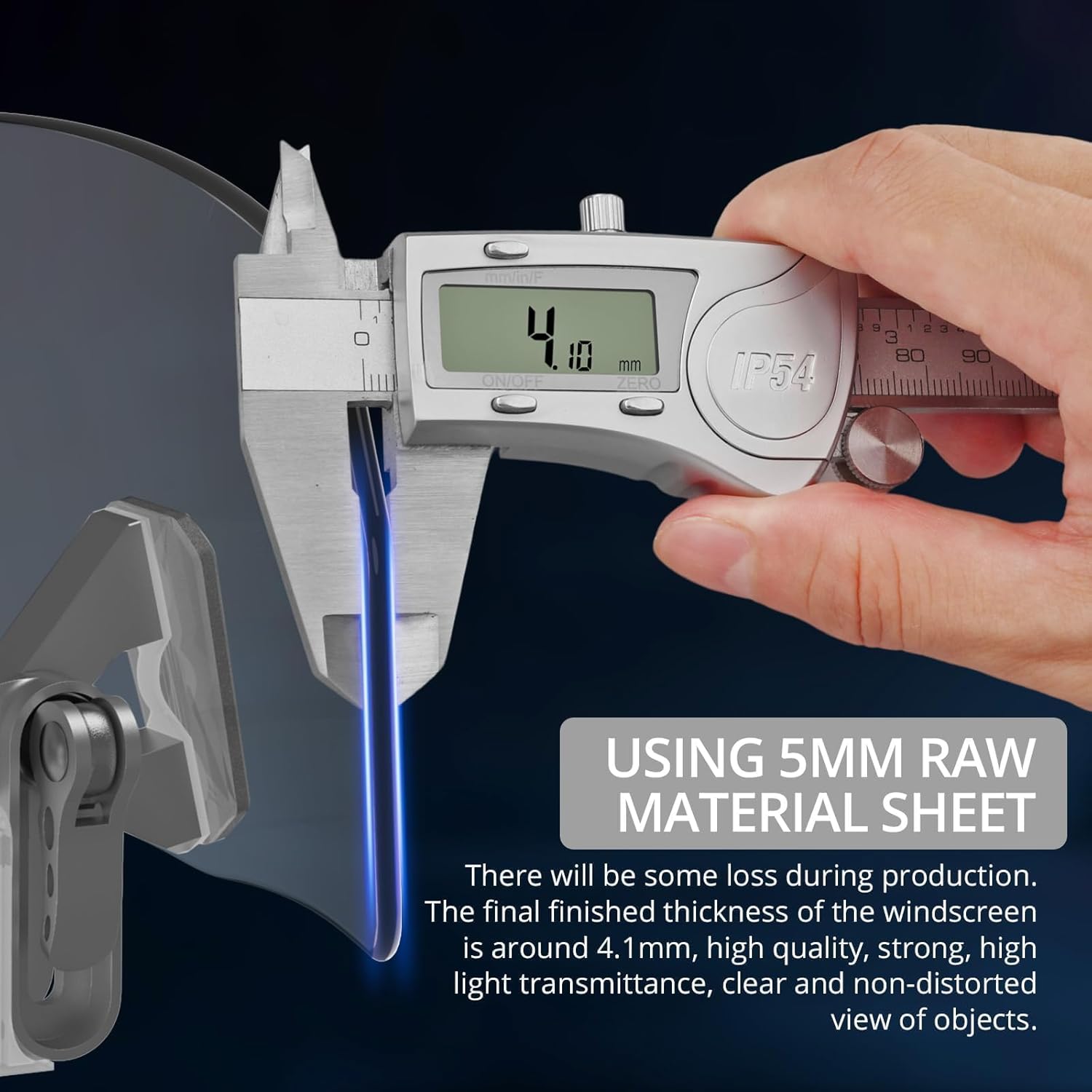 Thumbnail 5 de Justech Motorbike Wind Deflector with Adjustable Clip-On Windshield Extension (Universal)