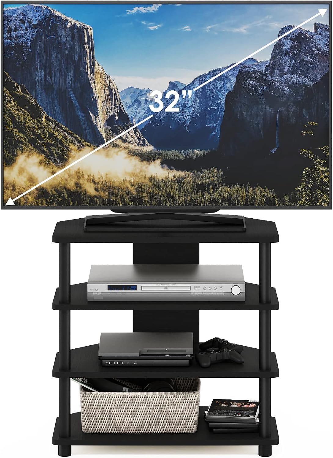 Detalle de Furinno Turn-N-Tube 4-Tier TV Stand 32"