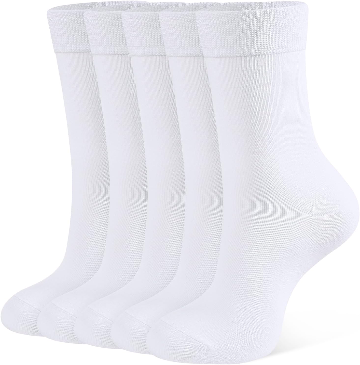 Detalle de CLOSEMATE Women's Thin Cotton Crew Socks 5P, Reinforced Heel & Toe