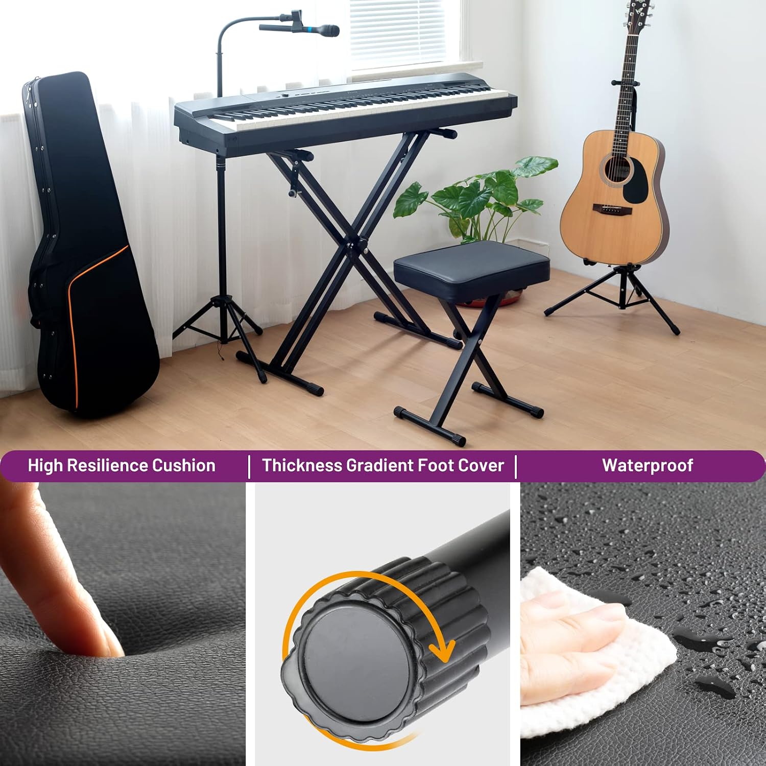Thumbnail 6 de CAHAYA Keyboard Bench with 3.5-Inch Cushion