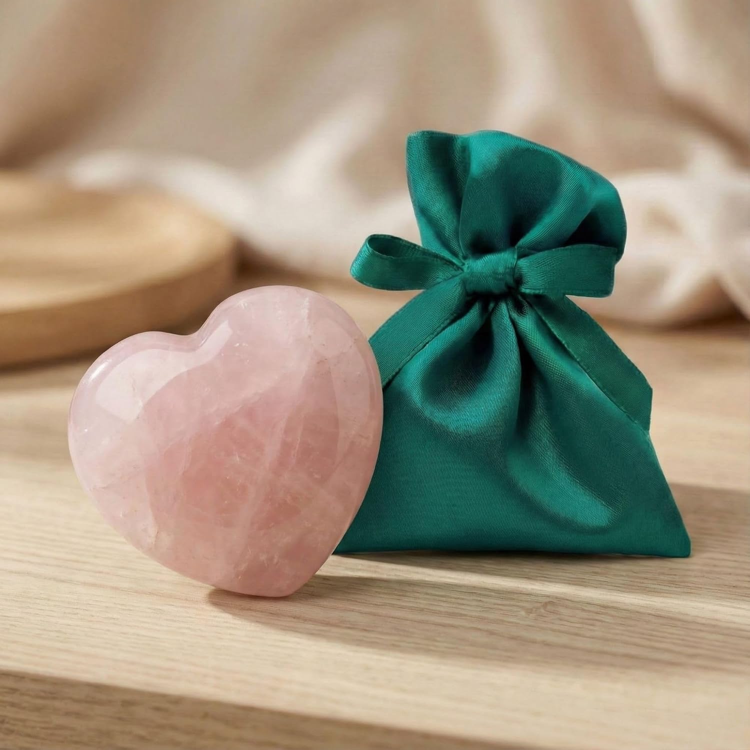 Thumbnail 2 de Milaboo 1 Rose Quartz Gemstone Heart, 4 cm Natural Stone Worry Stone