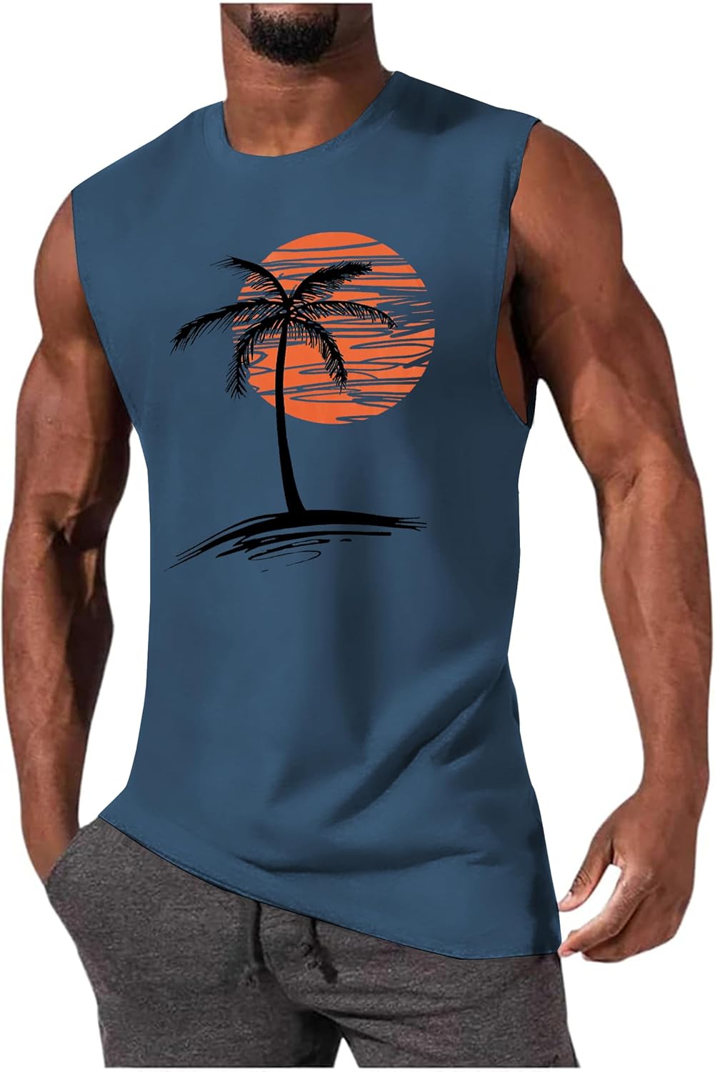 Thumbnail 6 de iudam Tank Top Herren: Ärmelloses Baumwoll-T-Shirt mit All-Over Druck – Slim Fit