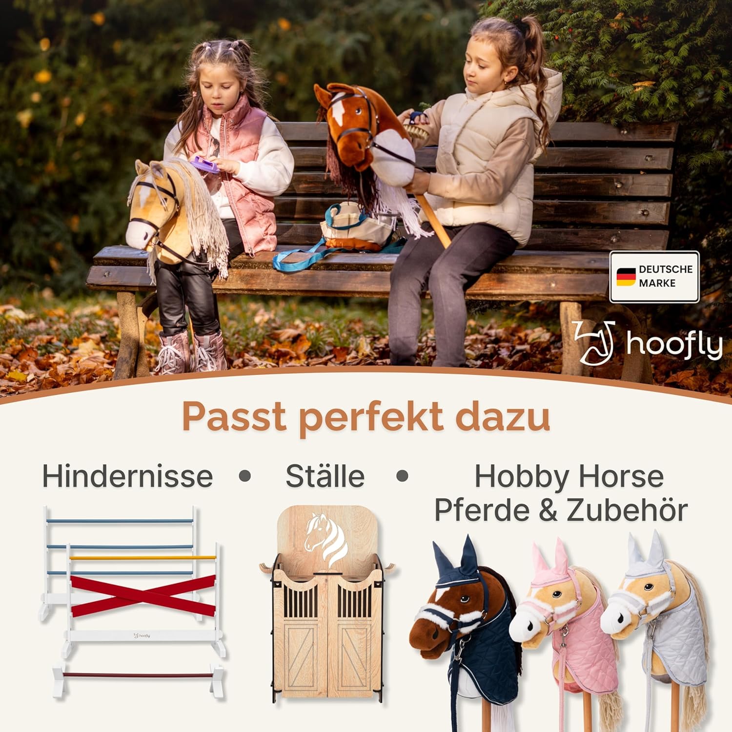 Thumbnail 6 de Hoofly Hobby Horse Zubehör Pflegeset für Kinder mit Tasche, Bürste, Striegel & Hufkratzer (TÜV geprüft)