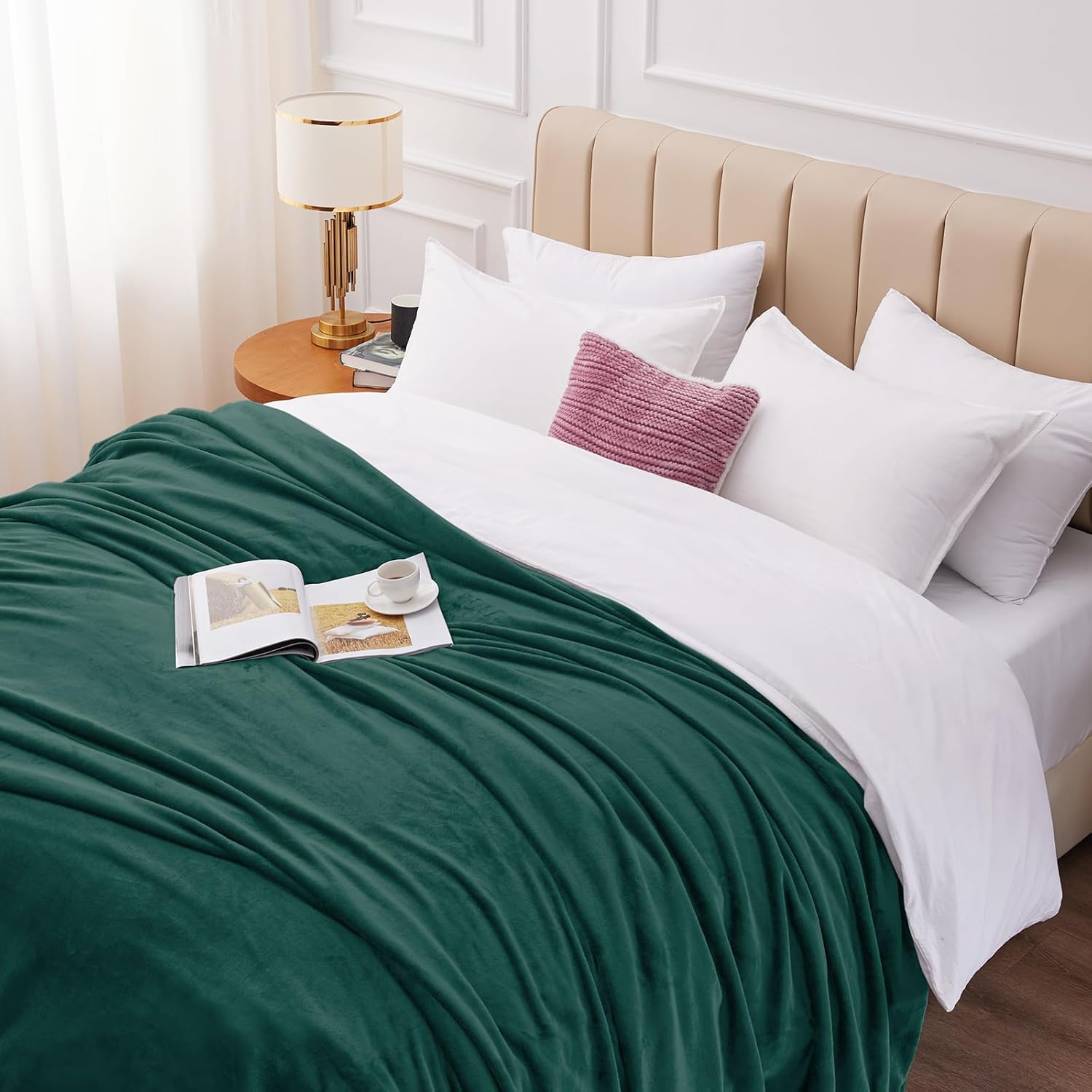 Thumbnail 2 de WAVVE Kuscheldecke „Flauschig“ Waldgrün – Sofadecke 150x200 cm aus Microfaser