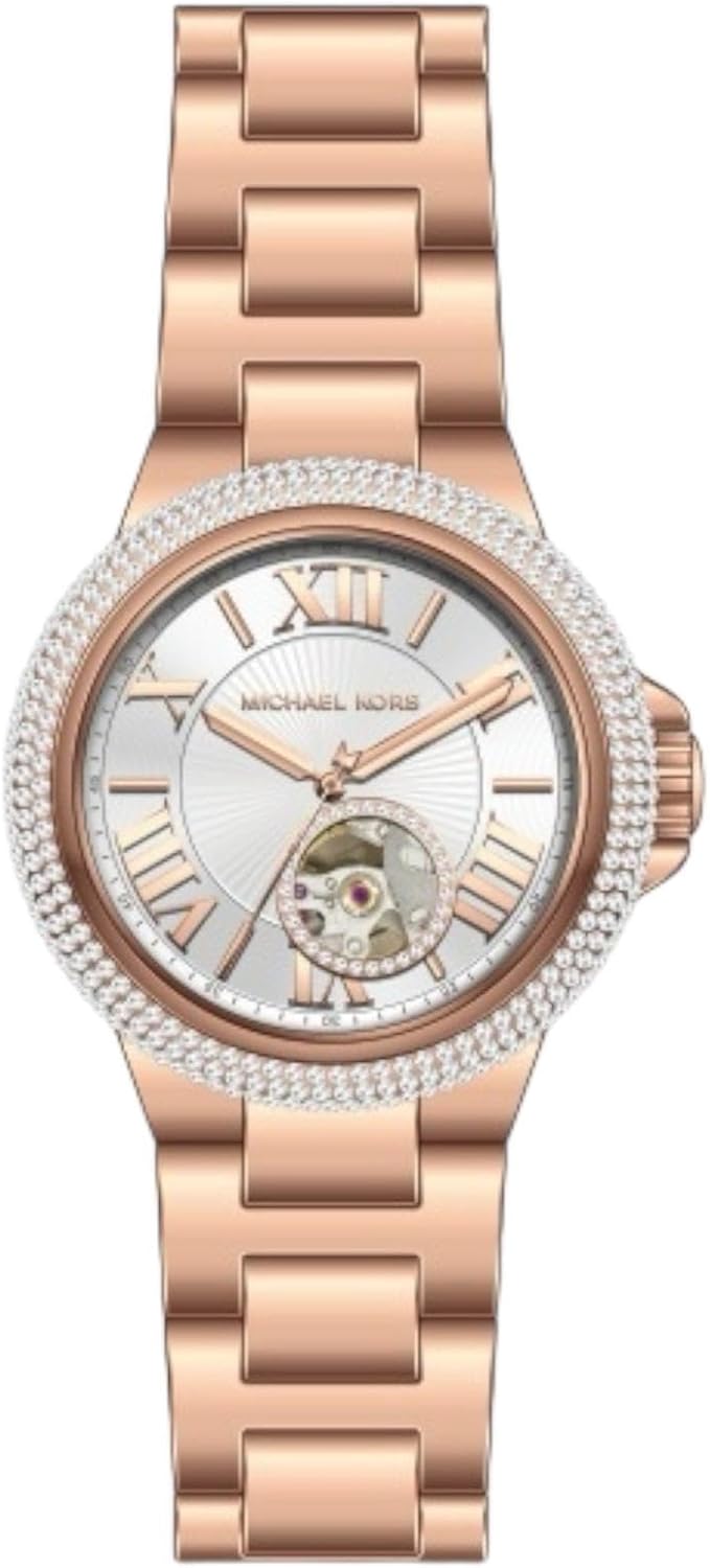 Detalle de Michael Kors Camille pour Femme — Montre chronographe 33 mm en acier inoxydable, bracelet Or Rose