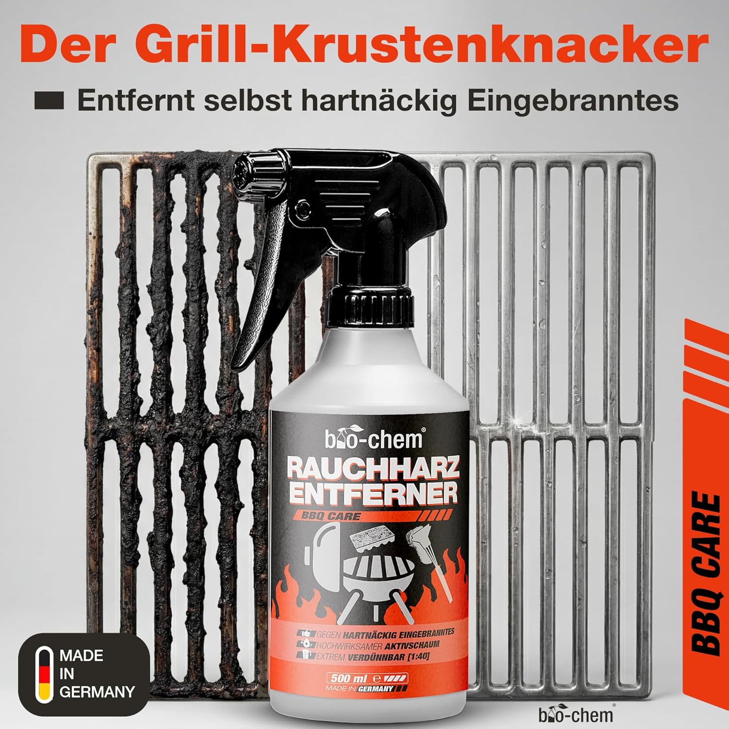Thumbnail 1 de bio-chem Rauchharz-Entferner Konzentrat 1.000 ml für Backofen & Gasgrill (inkl. Mischflasche und Reinigungsschwamm)