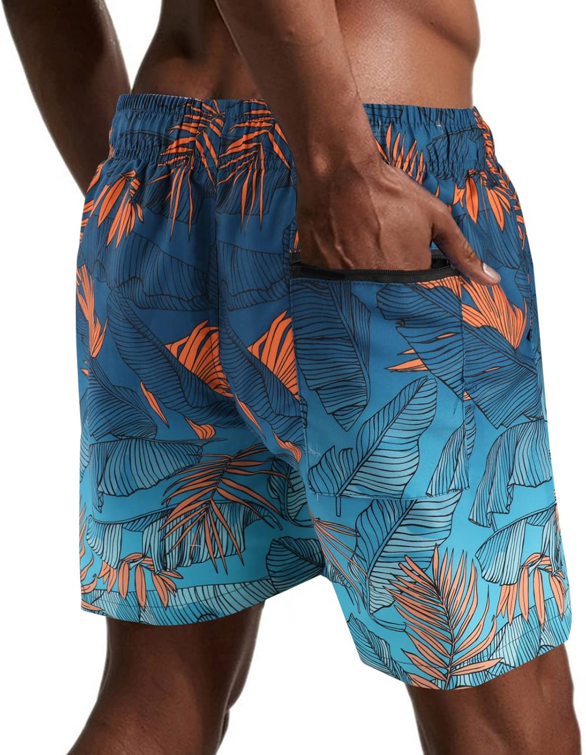 Detalle 2 de Danfiki Badehose Herren – Kurze Badeshorts mit Schnell-Trocknen, Meshfutter und verstellbarer Taille