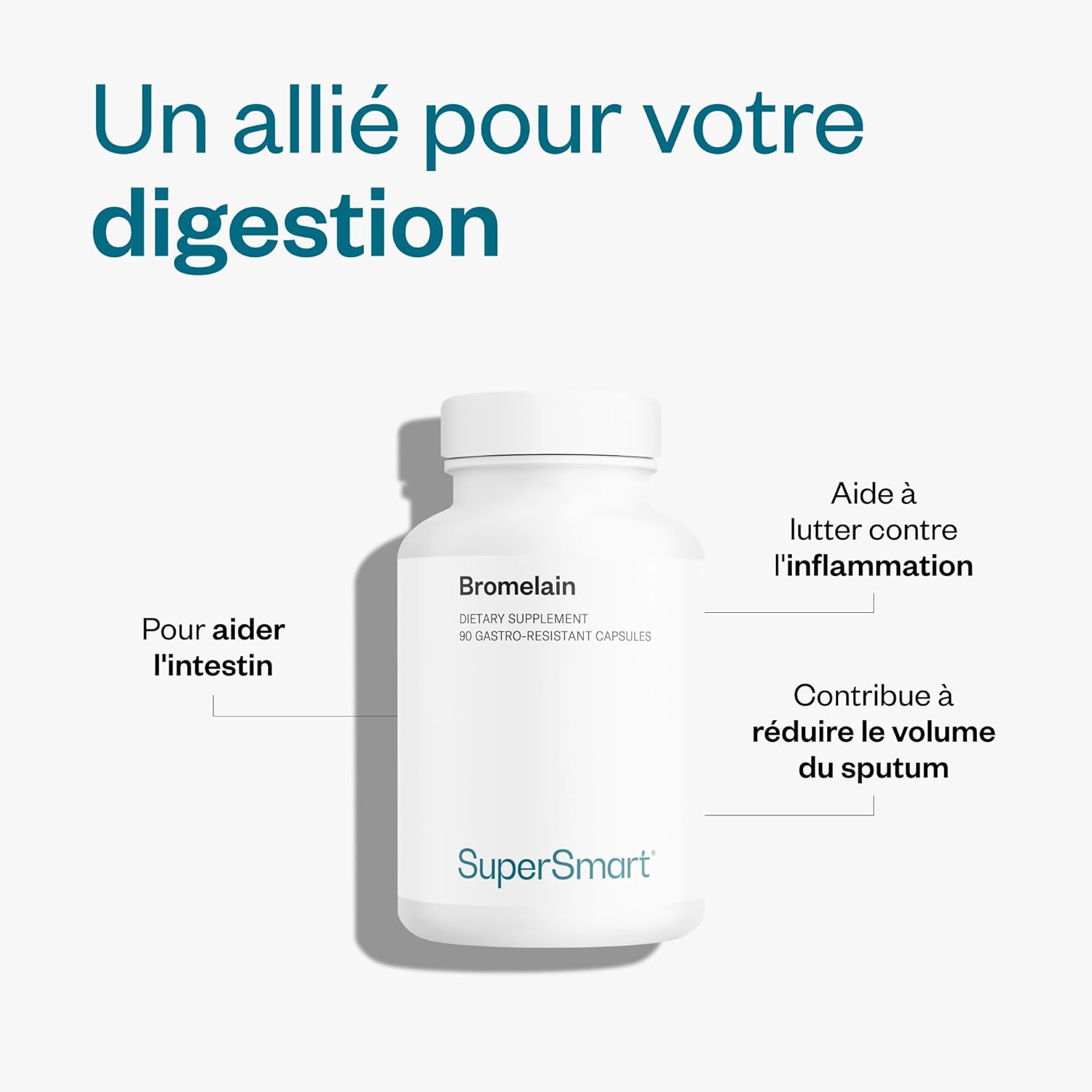 Thumbnail 2 de Bromelaïne 500 mg Supersmart – Enzyme anti-inflammatoire d’extrait de la tige d’ananas