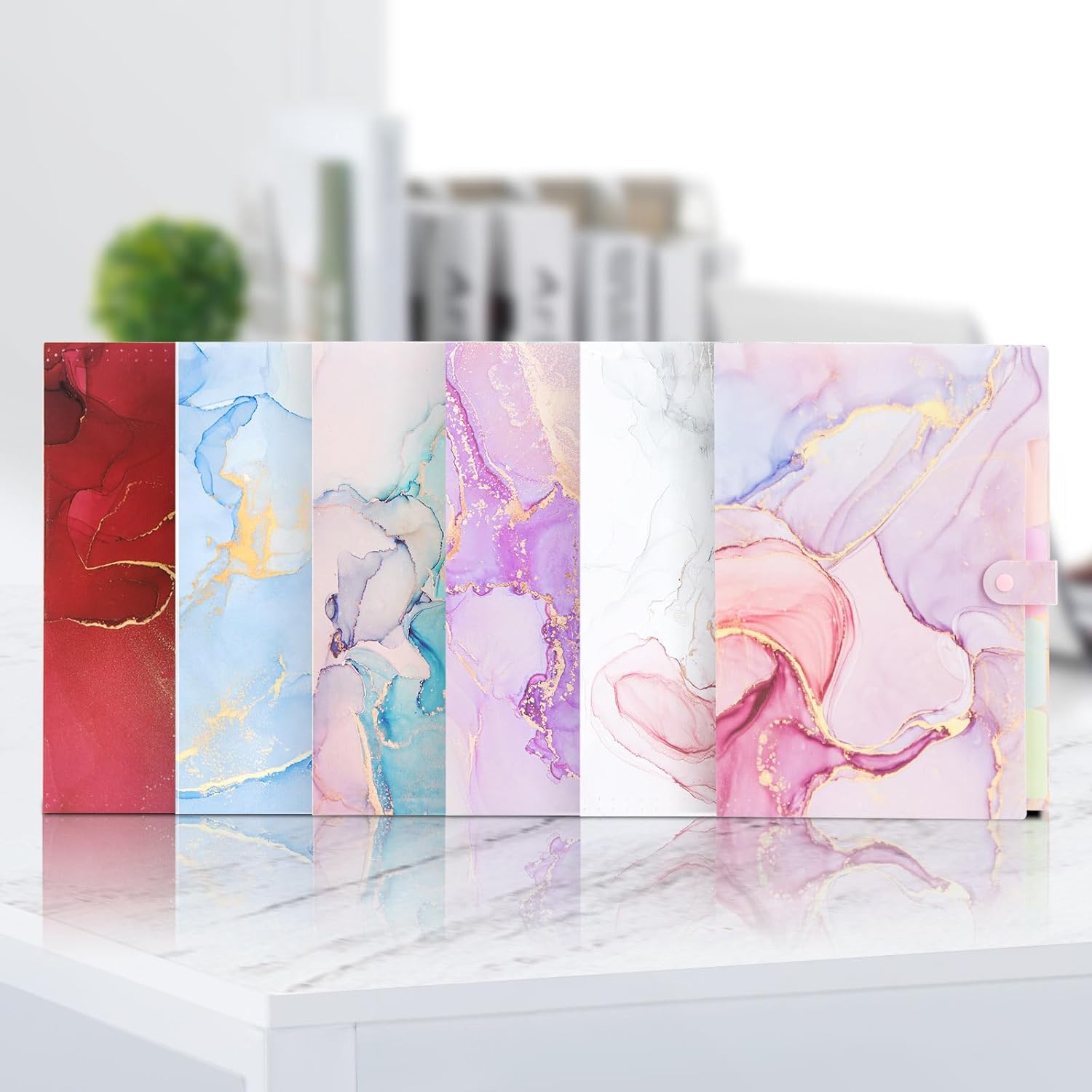 Thumbnail 6 de Dokumentenmappe Expandierbar mit 5 Fächern – Pink Gold Marmor, A4