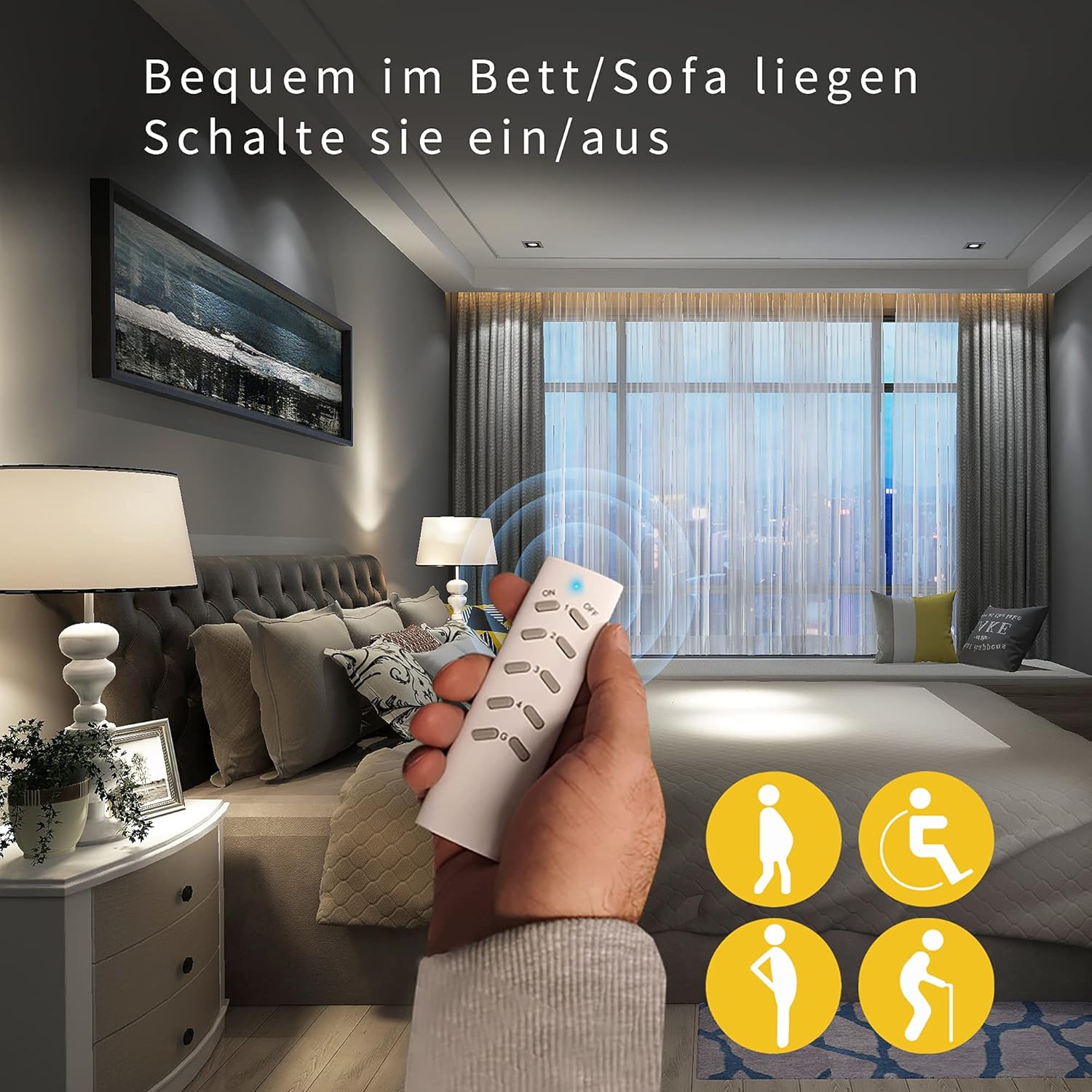 Thumbnail 4 de Funksteckdosen mit Fernbedienung (6 Steckdosen, 3680 Watt) – Funksteckdose-Set für Innen (weiß)