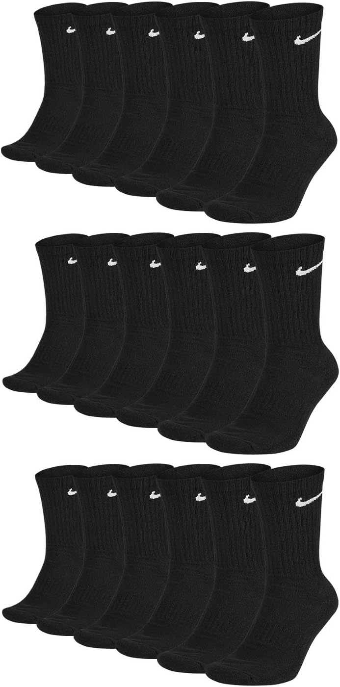 Detalle 2 de Nike Men's Everyday Cushion Crew-TrainingSocken (6 Paar) – Black/White, Größe L