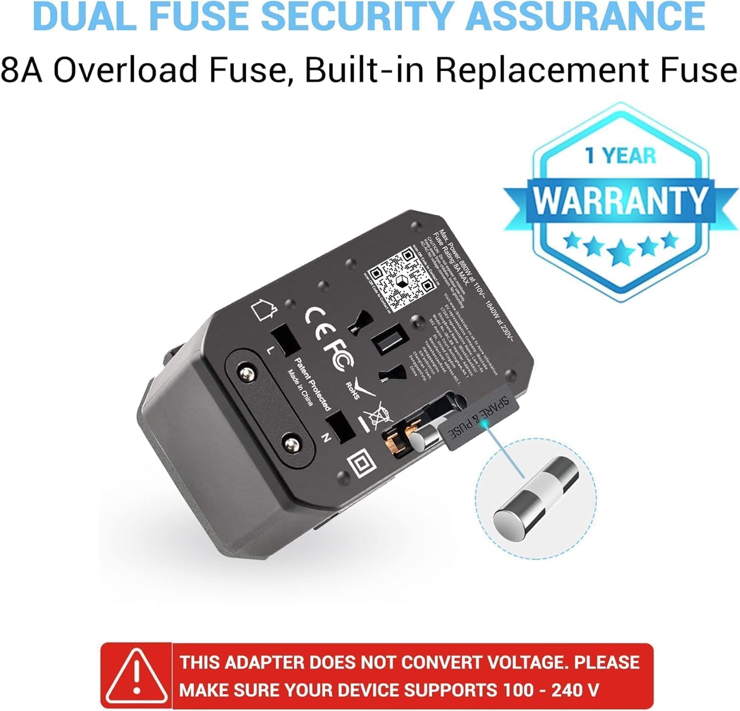Thumbnail 4 de iBlockCube Universal Travel Adapter with 5 USB
