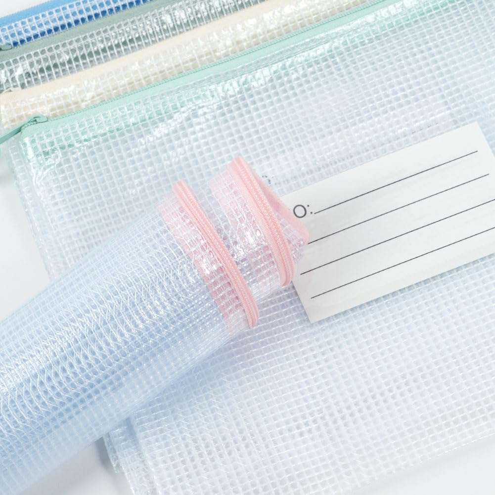 Thumbnail 4 de Vicloon Dokumententasche A3+A4+A5 (15-teilig) – wasserdichte Mesh-Reißverschlusstaschen mit Etikett (weiß)