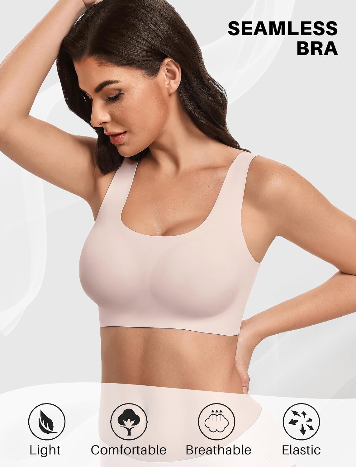Detalle 2 de Avidlove Women's Comfy Pullover Wireless Bra, Seamless with Wide Straps