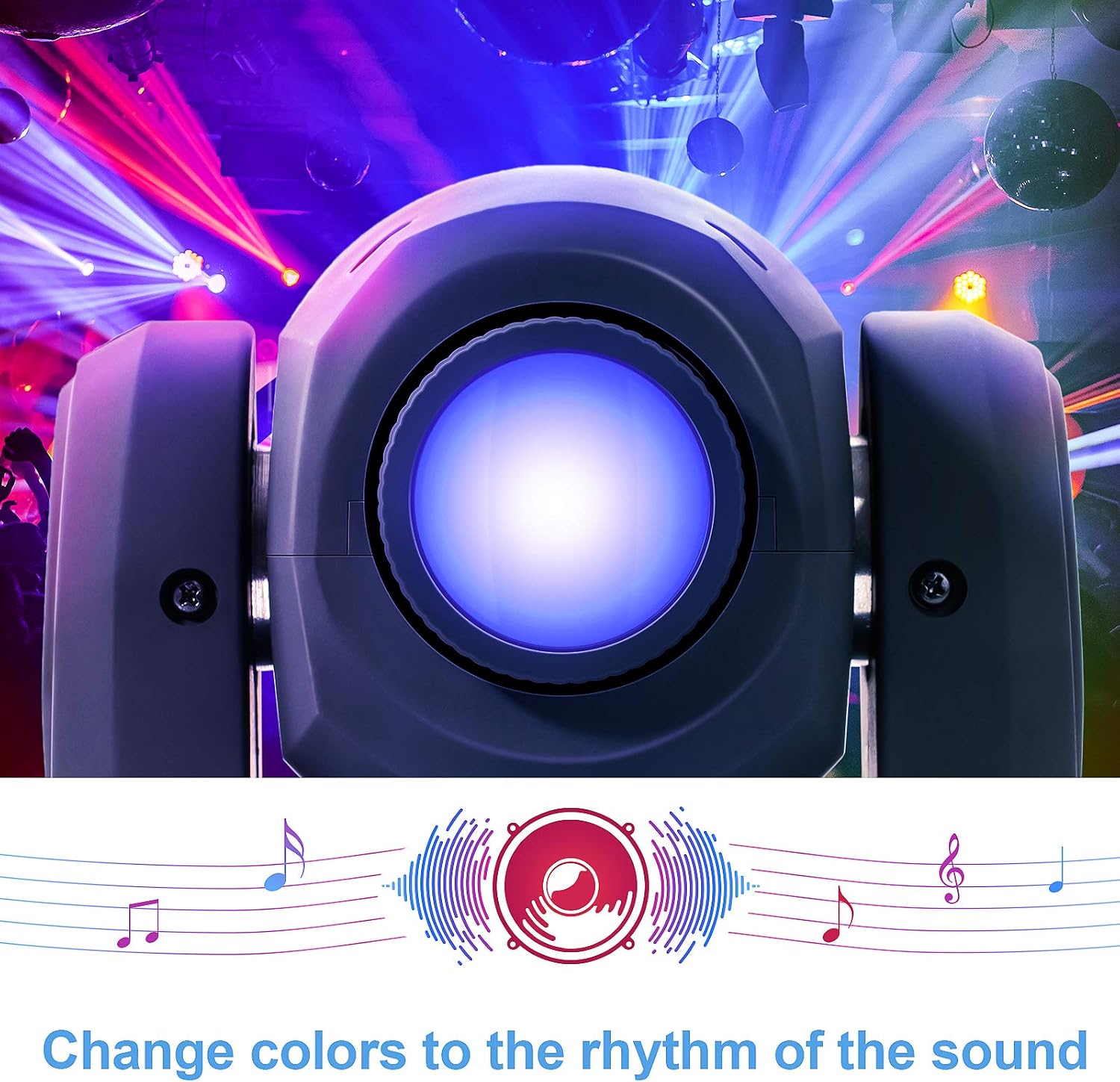 Detalle 2 de ZKYMZL TY-60 25W LED Moving Head DJ Lights, 2-Pack with DMX512, 8 Colors and Gobos