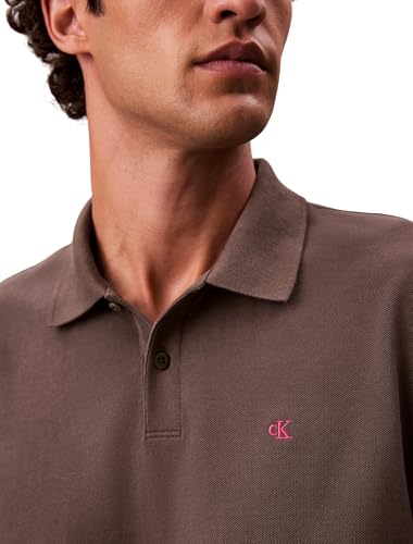 Thumbnail 2 de Calvin Klein polo de manga corta hombre Monogram piqué de algodón en marrón Beluga (XL)
