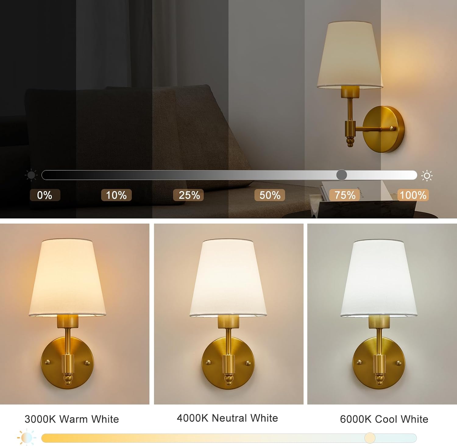 Thumbnail 3 de HARPER LIVING Battery Wall Lights 2-pack