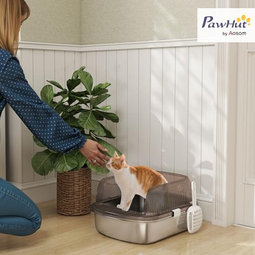 Detalle 2 de PawHut Arenero Cubierto para Gatos Extra Grande 🐾