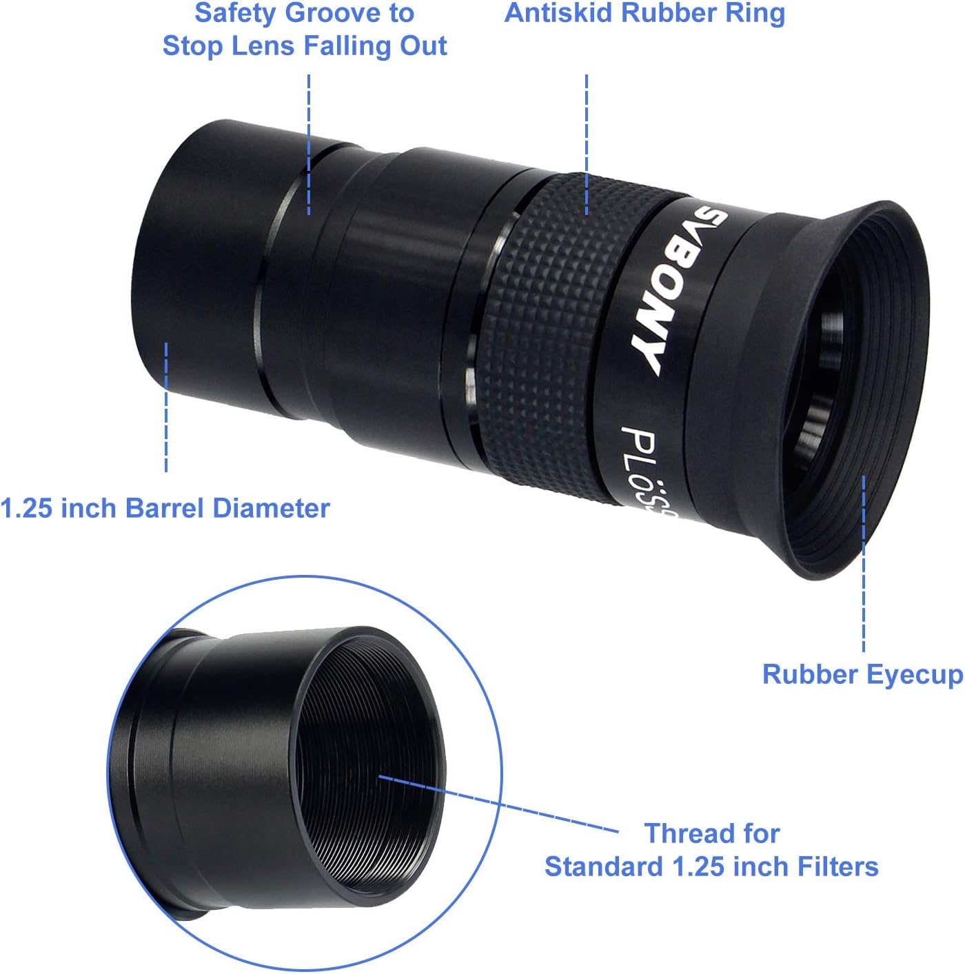 Thumbnail 1 de Svbony Plossl 40 mm oculare 1,25″ per telescopio 🔭
