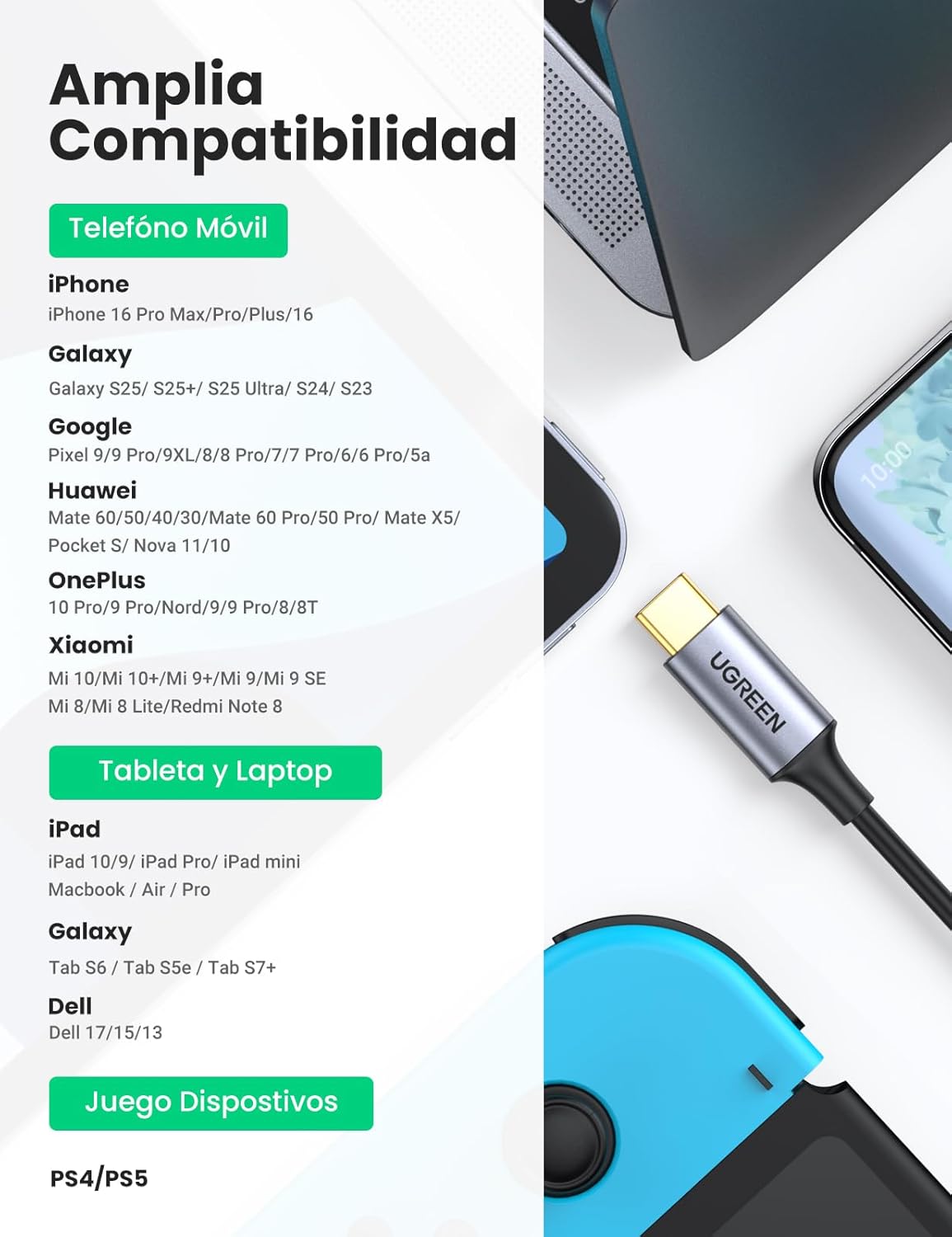 Thumbnail 4 de UGREEN Cable USB-C a RCA HiFi Audio para TV y Consolas 🎵