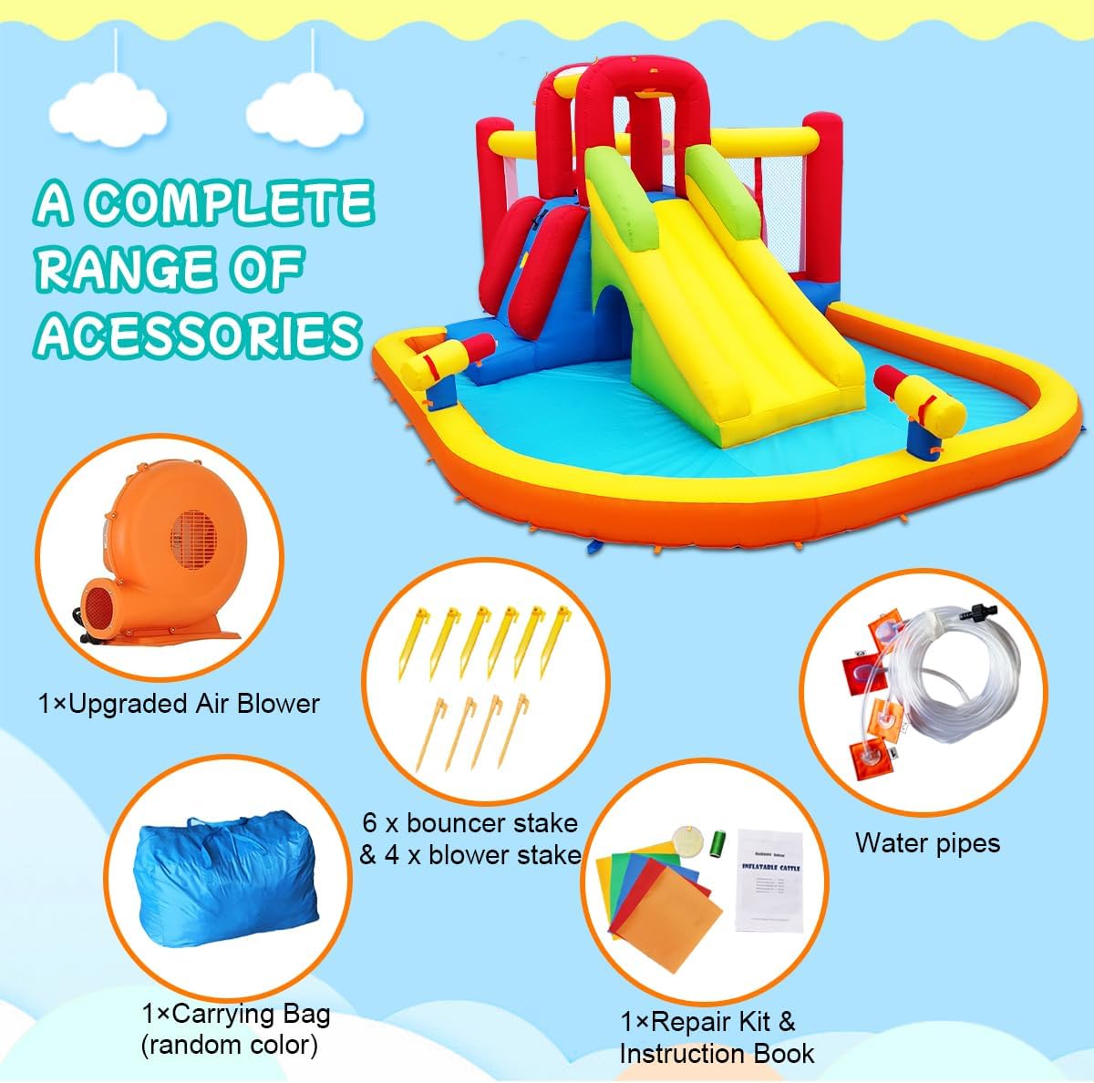 Thumbnail 6 de Ballsea Castello gonfiabile con ventola: divertimento multisensoriale per indoor e outdoor