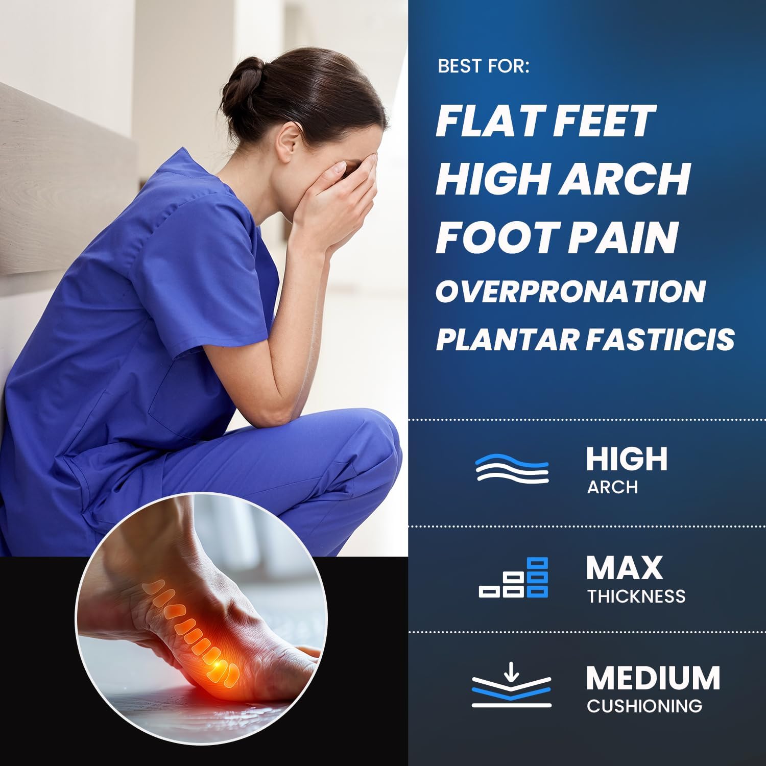Thumbnail 1 de PCSsole orthotic insoles 3.5cm high arch