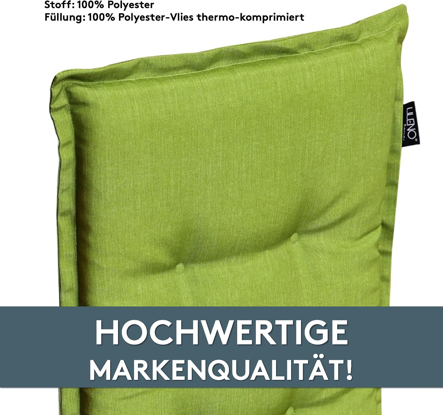 Detalle de LILENO HOME Gartenstuhl Auflagen (2er-Set) für Niedriglehner – Karo Blau
