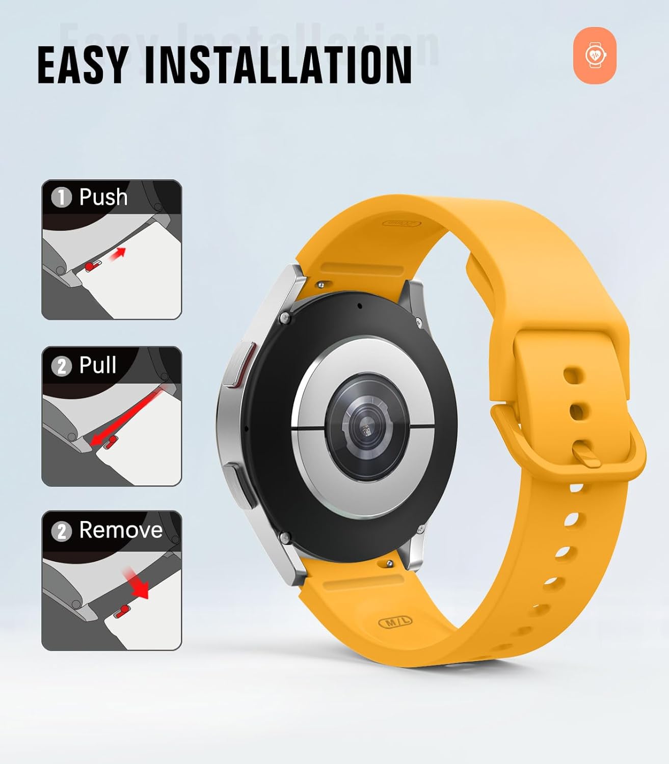 Thumbnail 6 de MoKo no-gap silicone replacement straps for Samsung Galaxy Watch 7/6/5/4 (40–47mm)