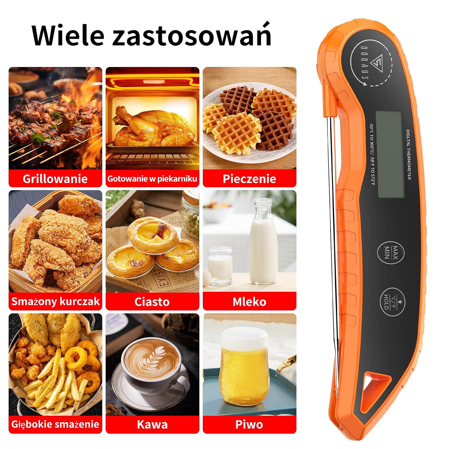Detalle 2 de DOQAUS CP7 Pro – termometr kuchenny z odczytem w 3 sekundy i podświetleniem