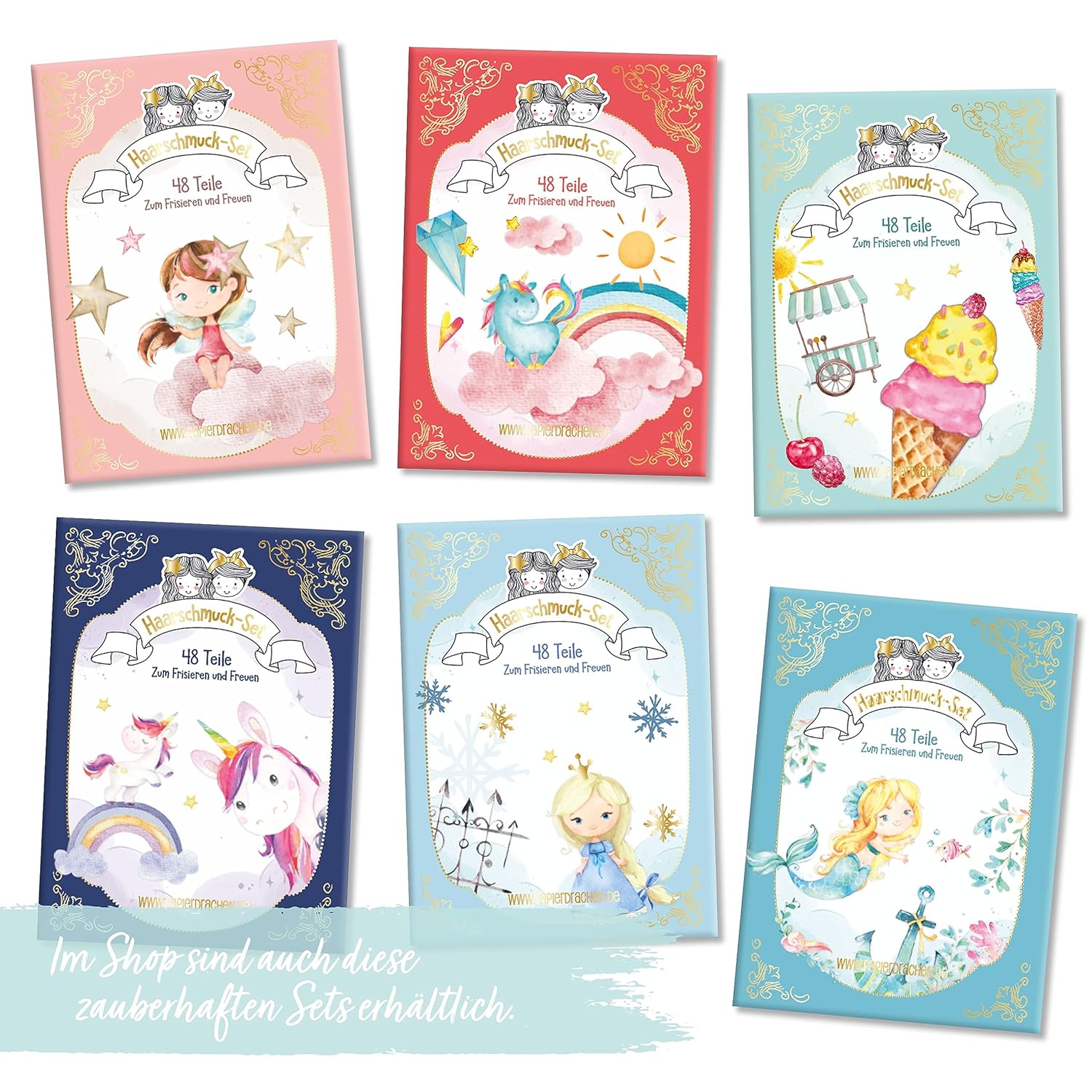 Thumbnail 6 de Papierdrachen Haarspangen Set 48er