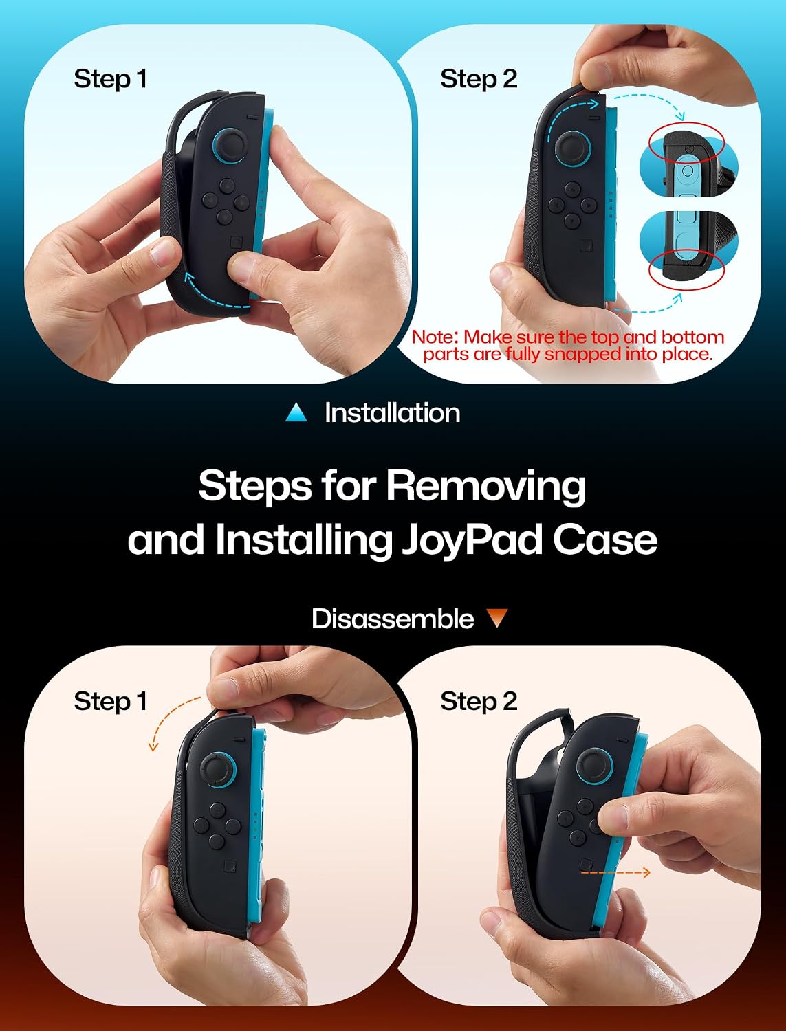 Thumbnail 1 de JSAUX Split Every Day Case for Switch 2 (PC0123B) with 8 Card Slots, Dockable Front Cover, TPU Middle Frame, and Adjustable Stand