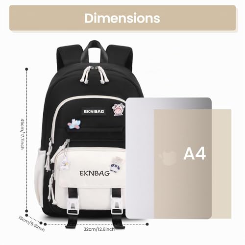 Detalle de Tanou Cartable Fille Primaire 20L avec Pendentif et badges – Organisation et Confort
