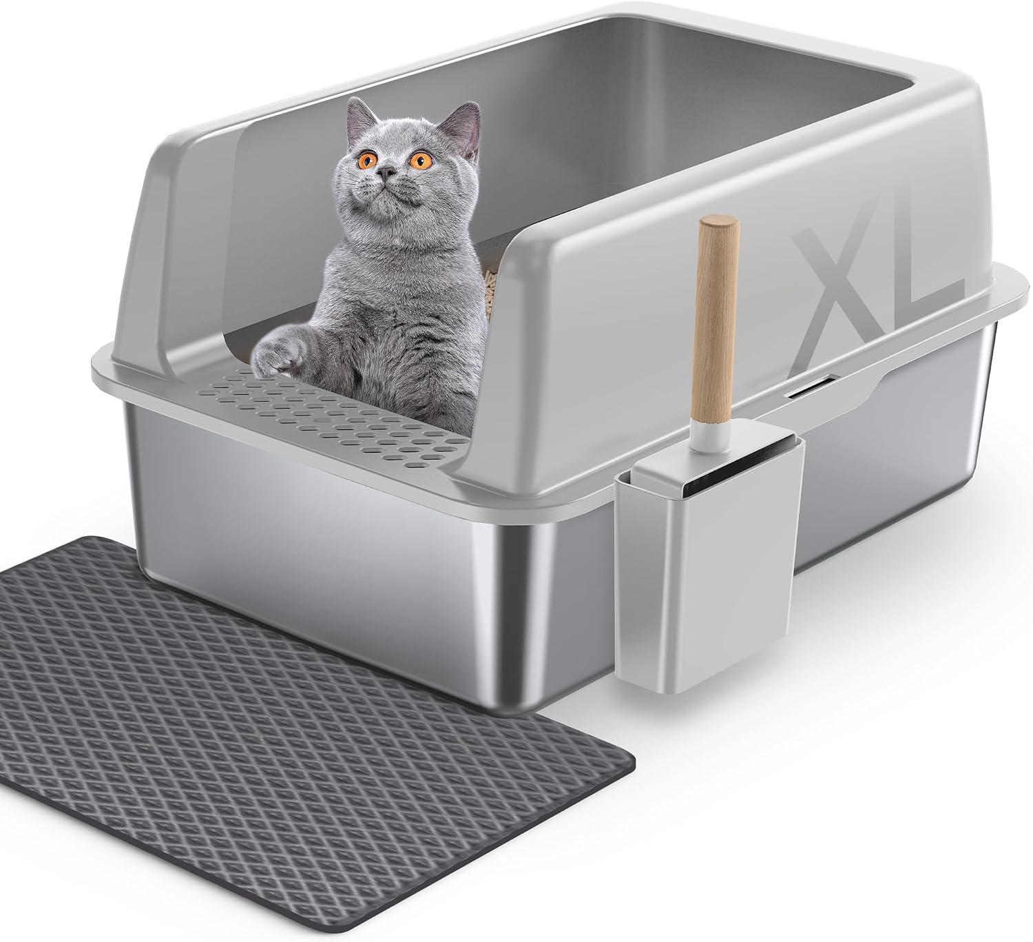 Detalle de Gimars XL lettiera acciaio 20L per gatti 🐱