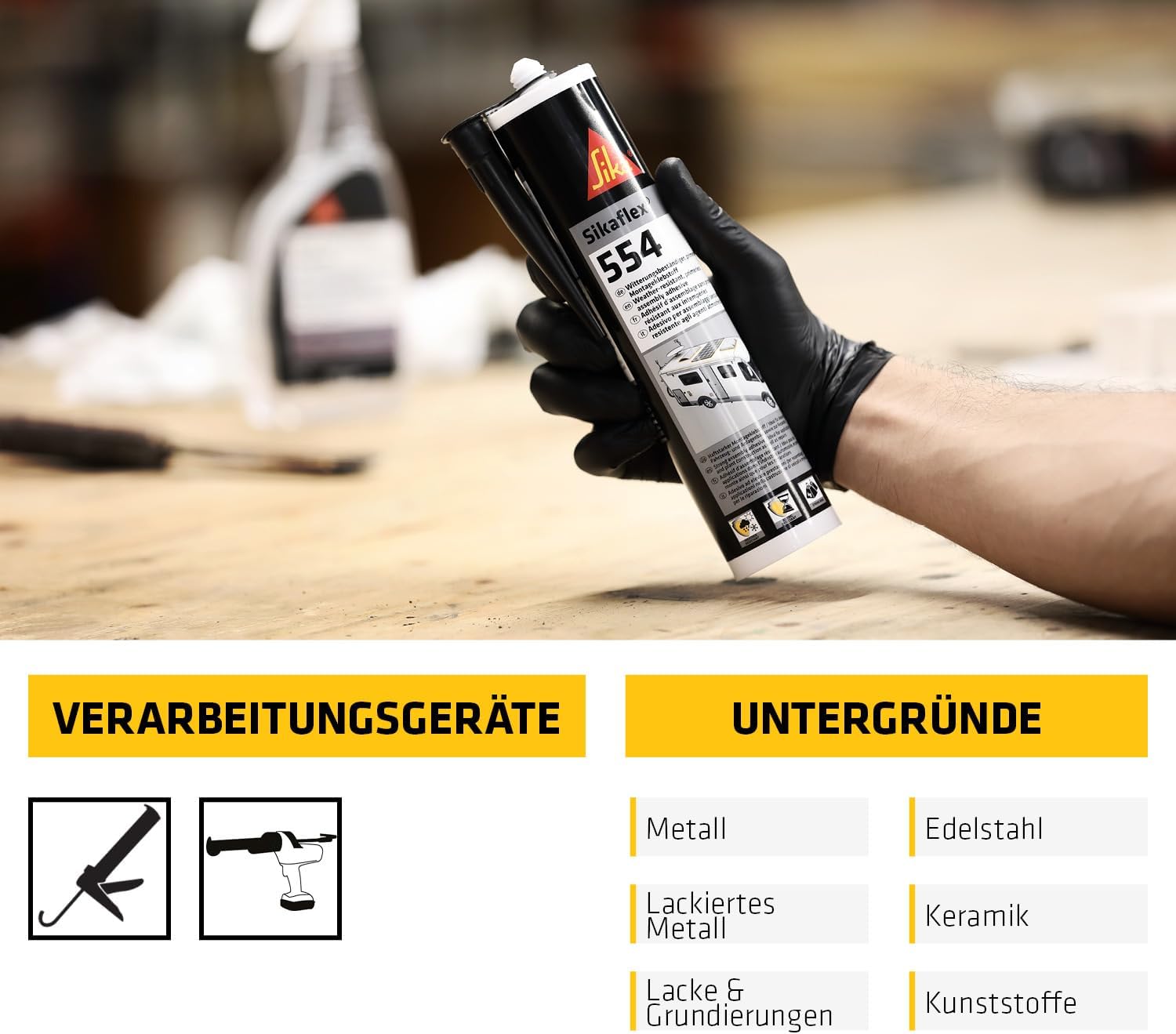 Thumbnail 3 de Sika Sikaflex-554 weiß – Vielseitiger Montageklebstoff für große Bauteile und hohe dynamische Belastungen