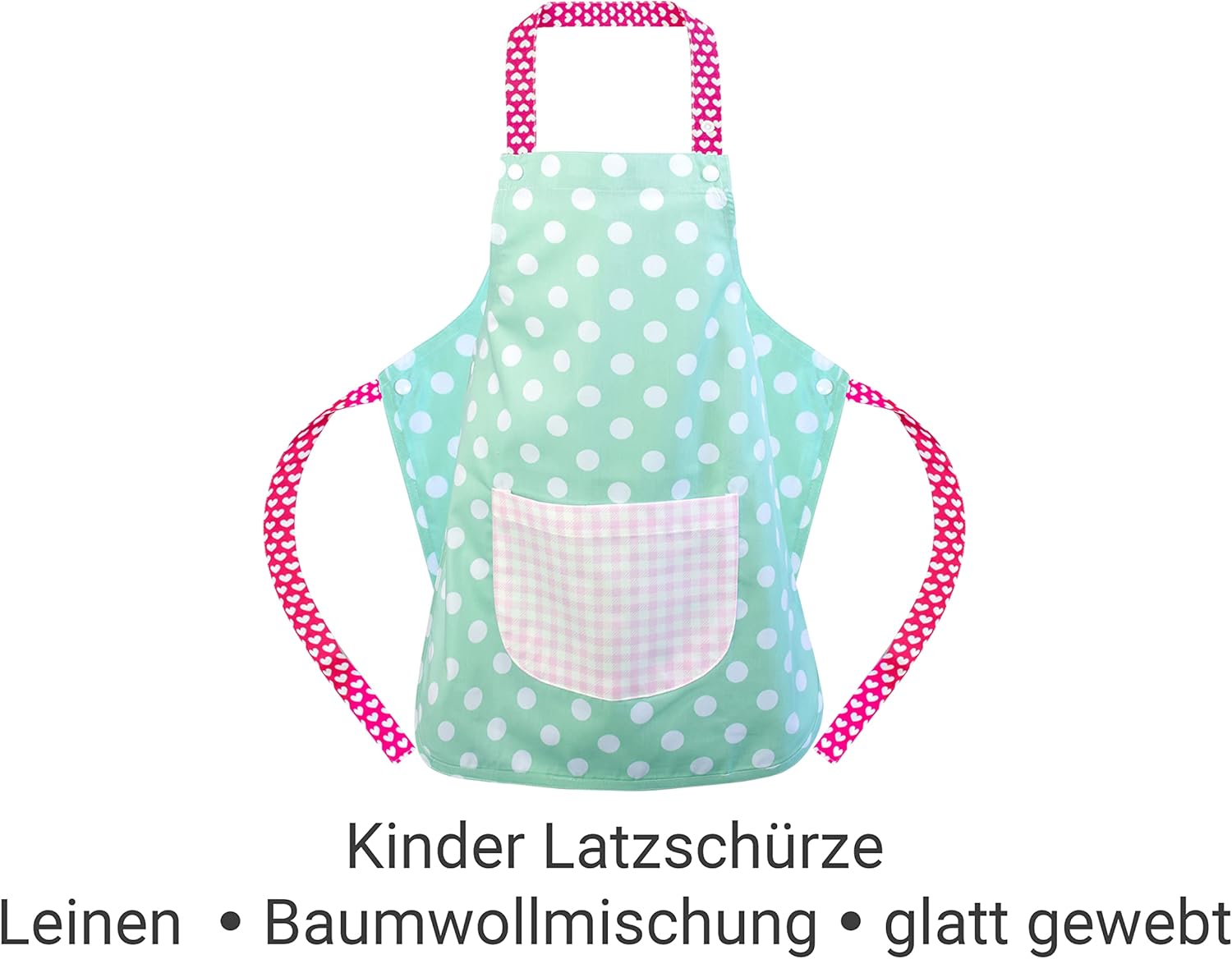 Detalle de Emily’s Check Tablier à bavette pour enfants – 3–6 ans, 65% polyester / 35% coton, 5 variantes