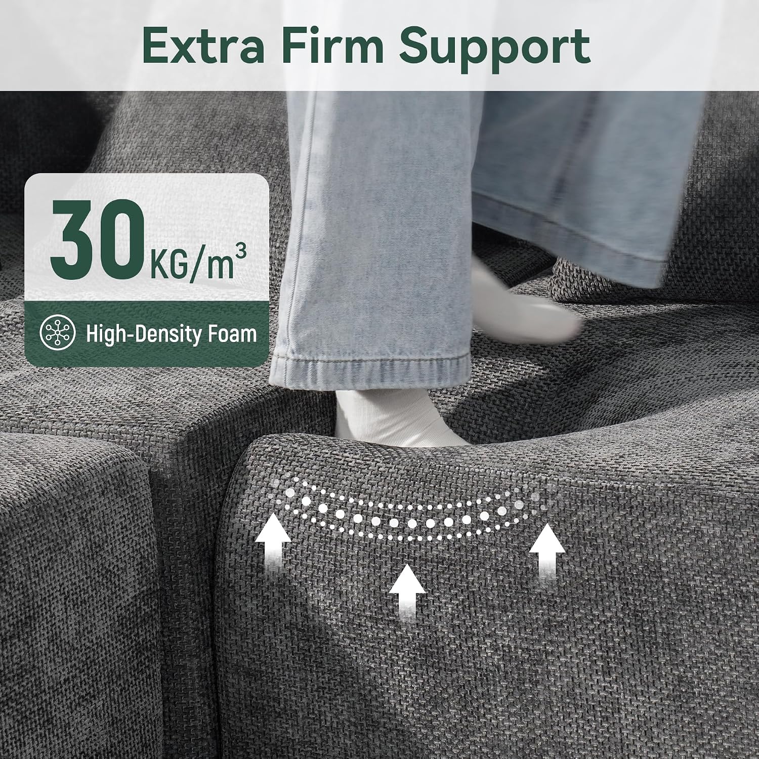 Thumbnail 6 de MONVANE Modular Sectional Sofa, 8-Seat U-Shaped Chenille Couch in Grey