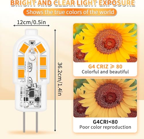 Detalle de Bombilla G4 LED Jewan 12 piezas 2W (equivalente 20W) 12V 3000K 200LM – ahorro de energía y protección ocular