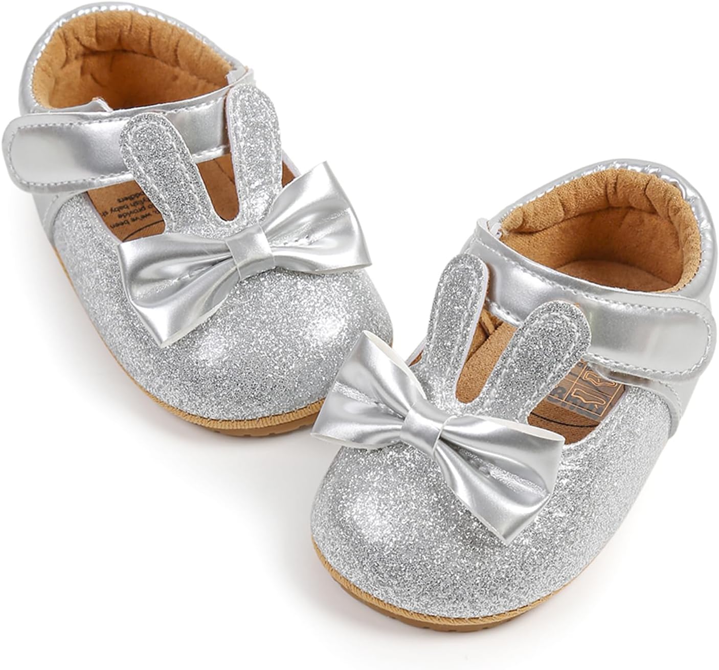 Detalle 2 de RVROVIC Baby Girl Moccasins Princess Sparkly Soft Sole Prewalkers (Mary Jane Flats)