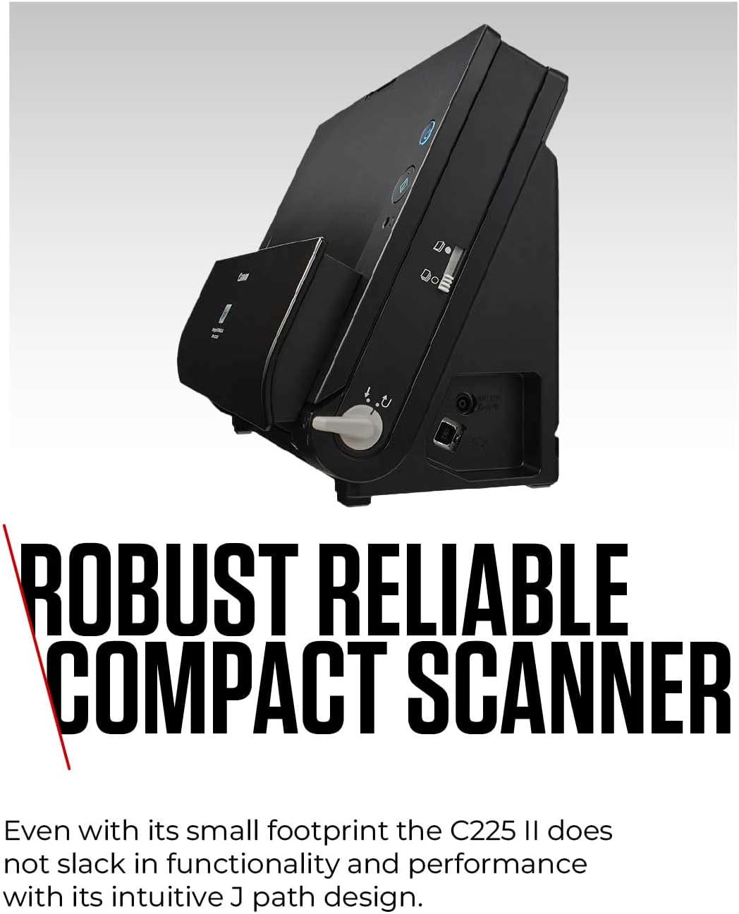 Detalle de Canon DR-C225 II imageFORMULA Dokumentenscanner – Duplex, 50 Blatt ADF, USB, 600 dpi, kompakt