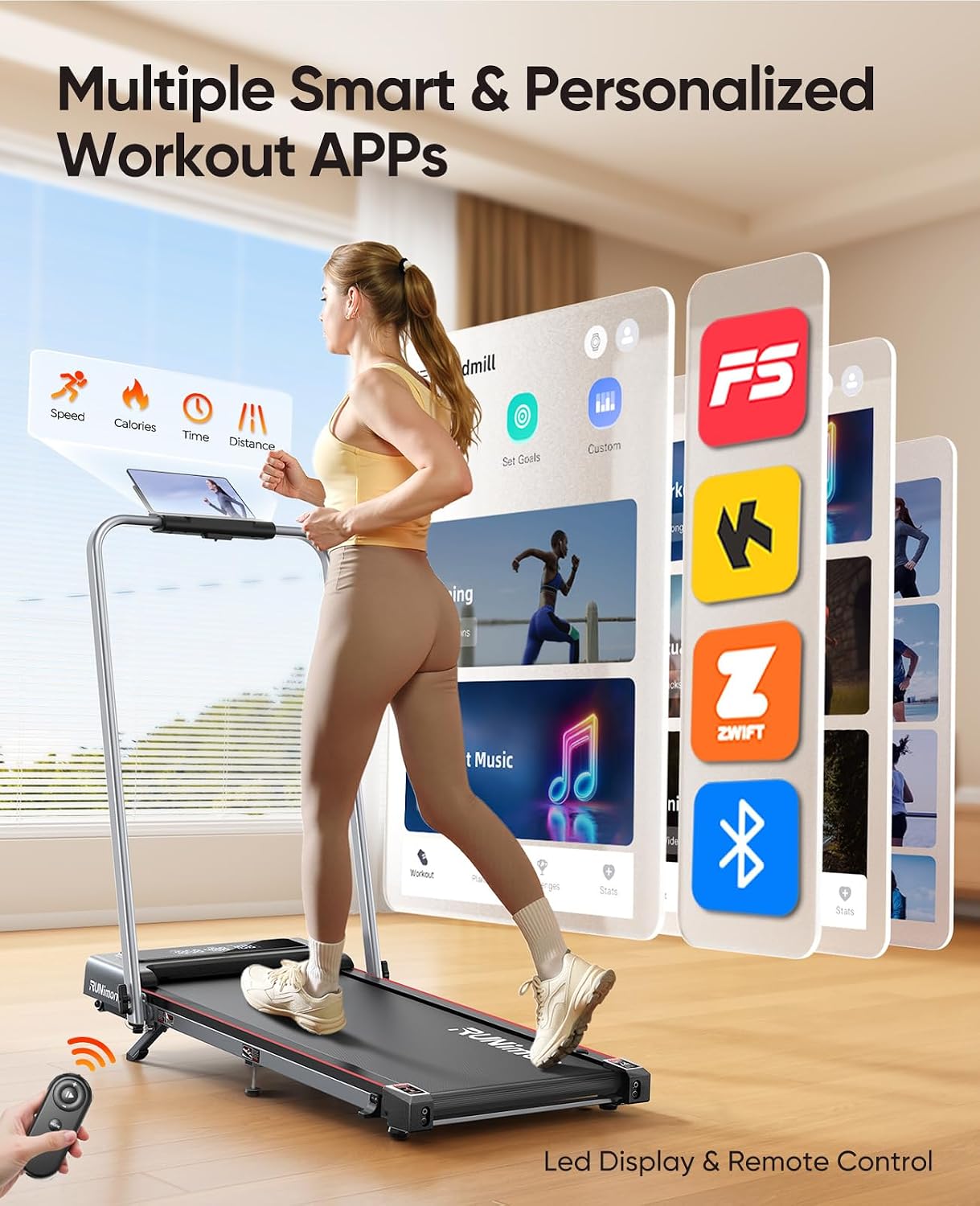 Detalle de RUNIMON Folding Treadmill, 7% Incline
