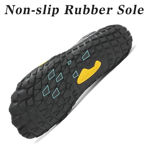 Detalle de SAGUARO Barefoot: Zapatillas de Trail Running Minimalistas para Hombre y Mujer, Ónix Negro 42 EU