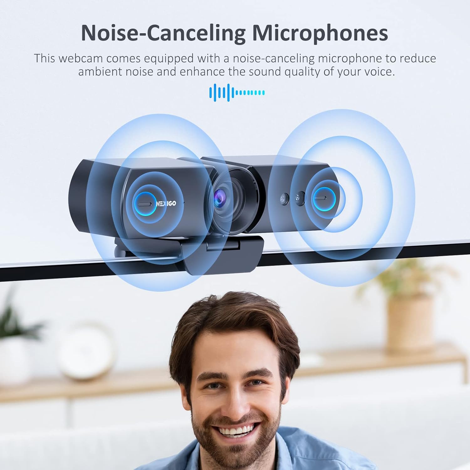 Thumbnail 6 de NexiGo HelloCam 1080p Webcam with Windows Hello, Auto Privacy Cover and Noise-Cancelling Microphone